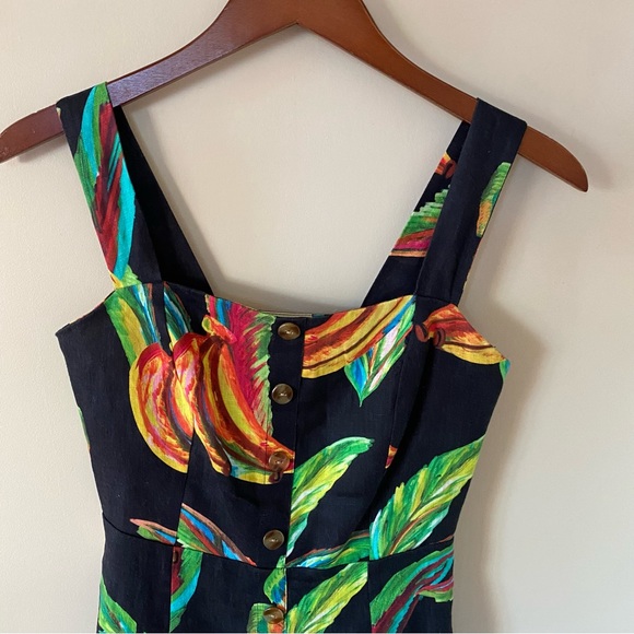 Farm Rio Preta Banana Linen Mini Dress - Picture 4 of 8